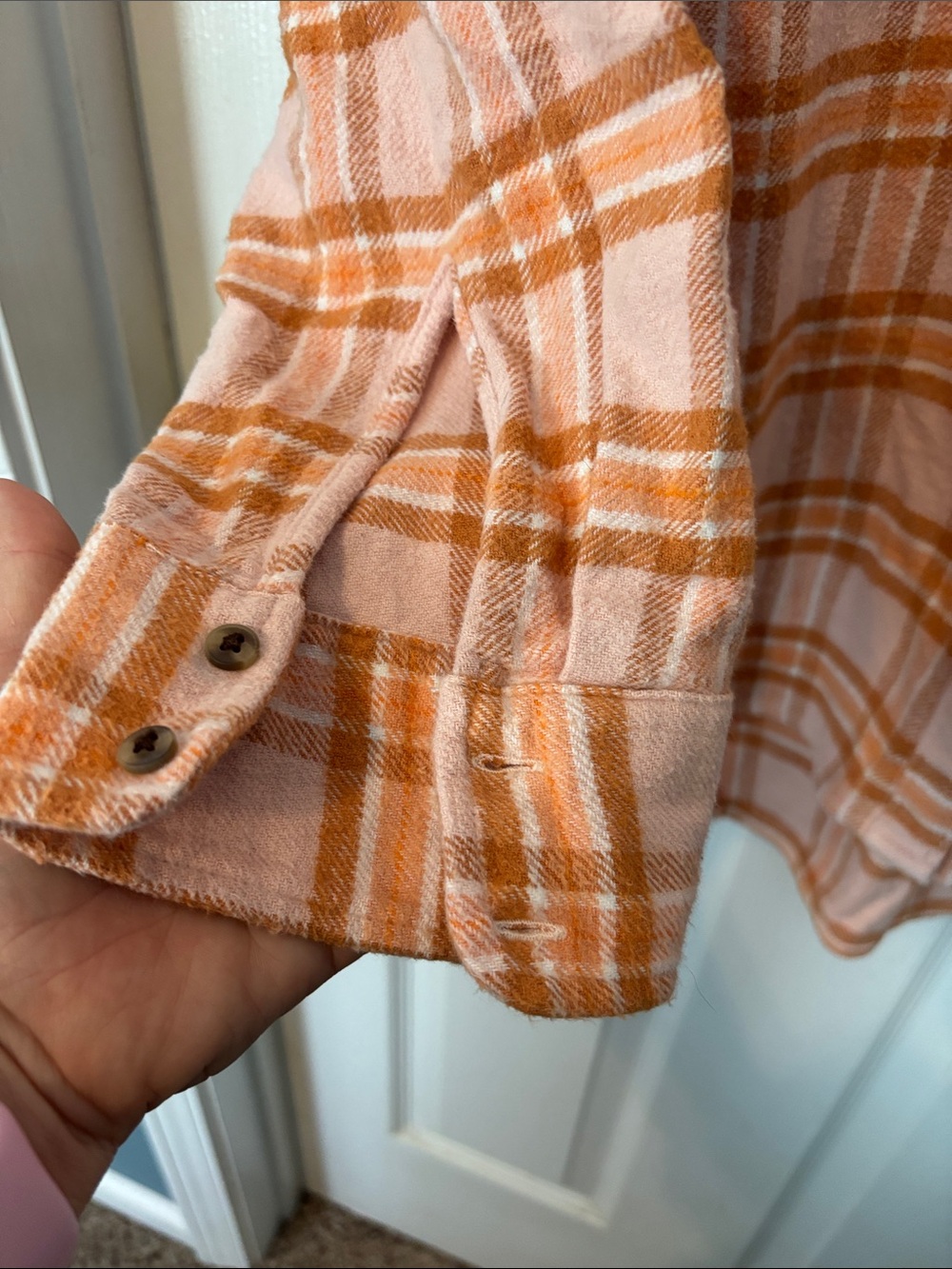 Aerie Peachy Plaid Flannel Shirt - Picture 5 of 6